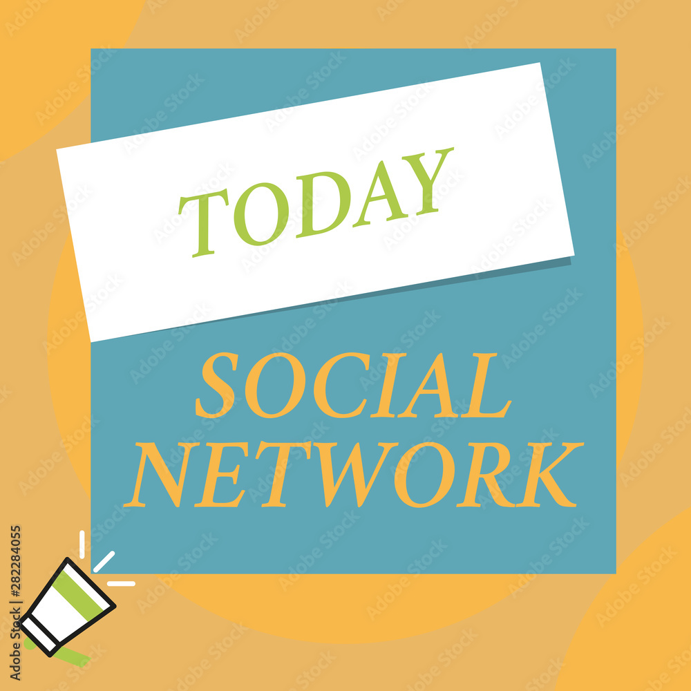 Poster writing note showing social network. business concept for interactions sharing information interdemo