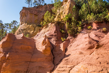 Panoramic view of the ocher lands in the natural park