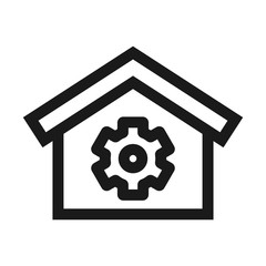 home, house, estate - minimal line web icon. simple vector illustration. concept for infographic, website or app.