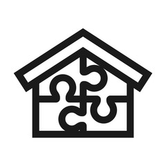 home puzzle - minimal line web icon. simple vector illustration. concept for infographic, website or app.