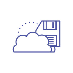 cloud computing technology with floppy disk