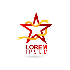 Star Logo Emblem on White Isolated Background
