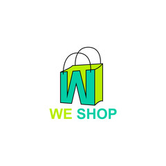 Elegant Letter W symbol, market place logo Concept