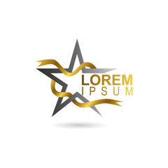Star Logo Emblem on White Isolated Background