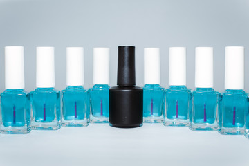 nail polishes on a white background in different compositions