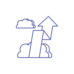 cloud computing technology with arrow up