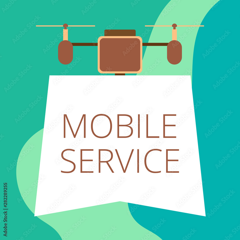 Poster conceptual hand writing showing mobile service. concept meaning radio communication utility between 