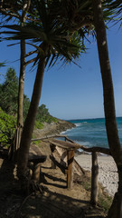  the edge of the island and the sand beach
