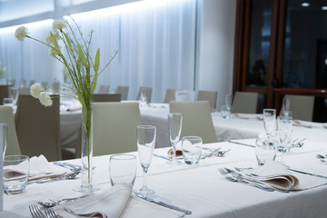 restaurant table set