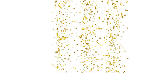 Fototapeta na wymiar Golden glitter confetti on a white background.