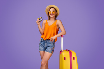 Cheerful woman ready for trip