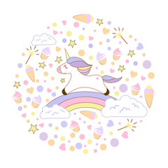 illustration of a unicorn on a white background