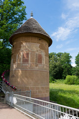 Tower Viskontiev bridge in Pavlovsk Park
