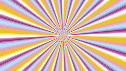 Orange, blue and purple retro wallpaper or background with rays on stripes, vector. Sun Rays background vector eps10. 