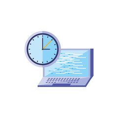 time clock watch with laptop computer
