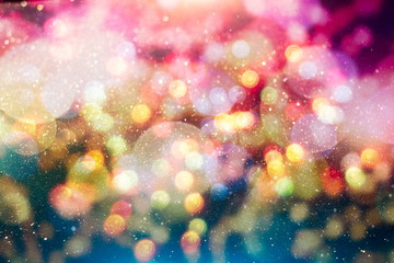 celebration background with defocused golden lights for Christmas, New Year, Holiday, party
