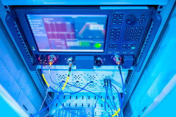 Measuring instrument in the laboratory. Measurement and data collection in a scientific laboratory....