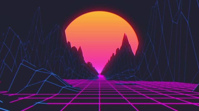 Retro futuristic background 80s style