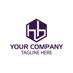 Letter HB stock logo, HB initial., flat design. HB monogram