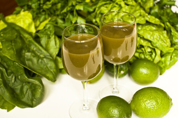 Green Juice and vegetables