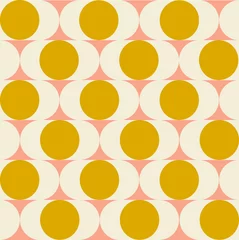 Tapeten geometrisches nahtloses Muster der Mitte des Jahrhunderts im modernen Stil. Vektor abstrakter floraler Hintergrunddruck. © gigirosado