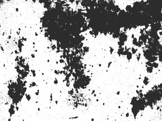 Distress old rusted peeled metal vector textures. EPS8 illustration. Black and white grunge background.