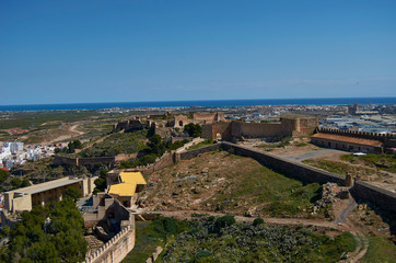 Fototapeta na wymiar Old medieval walls of the Castle of Sagunto