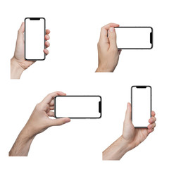 Isolated male hands holding the phone