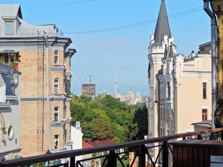 View of Kiev from the street Andreevsky descent.