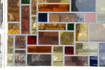 Fototapeta na wymiar alter Mosaik Fenster Ausschnitt 