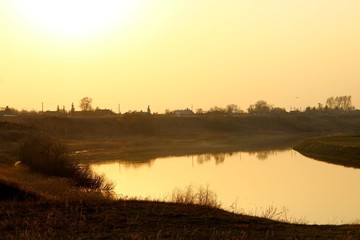 sunset on the river