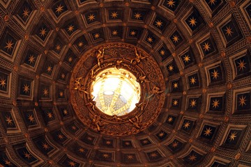 The dome of Siena Cathedral from below