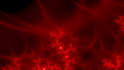 Red wallpaper or background with creative artistic fractal design. Dynamic background.