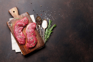 Raw top blade or denver steak