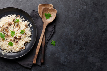 Delicious mushrooms risotto