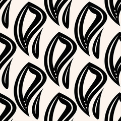 Black astract fashion pattern. Graphic seamless background.