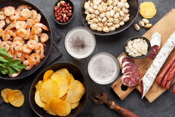 Draft beer and snacks