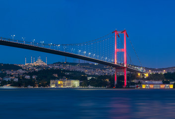 Fototapeta na wymiar Bosphorus Bridge at sunset / Turkey