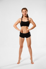 Fototapeta na wymiar athletic girl with a slim body