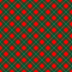 Simple red and green diagonal textured lumberjack plaid/ tartan plaid pattern for textile/fabric print/Christmas pattern