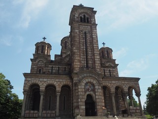 Fototapeta na wymiar Church of Saint Mark,Byzantine-inspired Church in Belgrad, Serbia