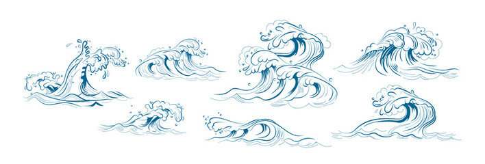 Fototapeta na wymiar Sea waves set