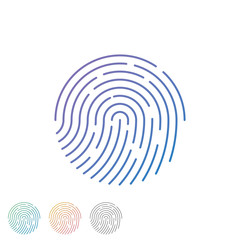 Human fingerprint with gradient for identification check. Fingerprint identification, biometric scanner icon.