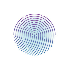 Human fingerprint with gradient for security check at the entrance.  Human colored fingerprint for security verification during identification or authorization vector eps10