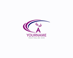 Abstract initial letter A logo design 