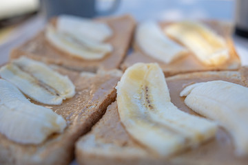 Peanut butter and banana sandwich typical Australian camping breakfast