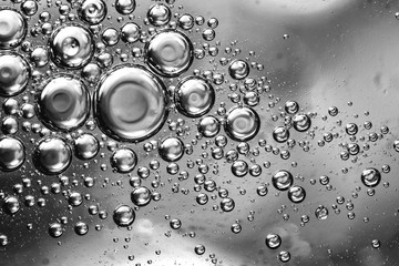 gray bubbles of water or oil, background, texture