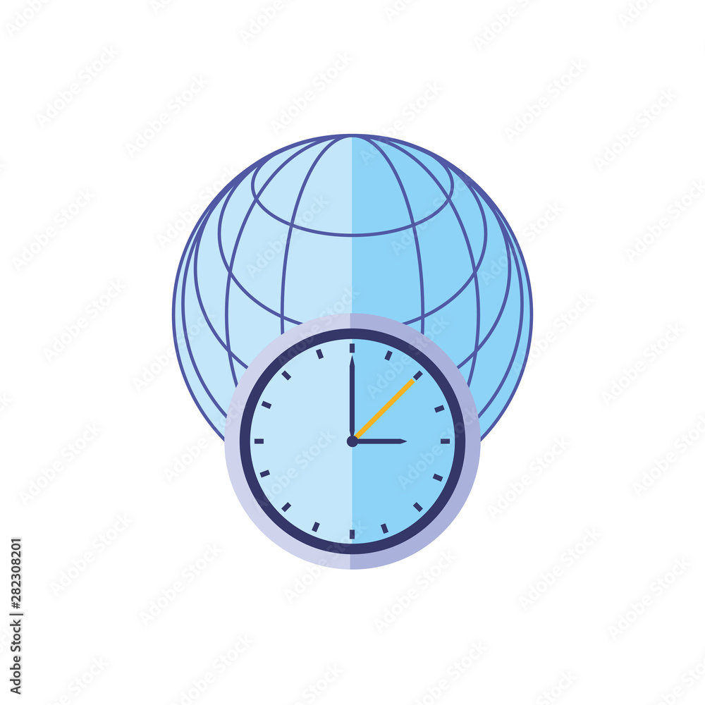 Poster time clock watch with browser isolated icon