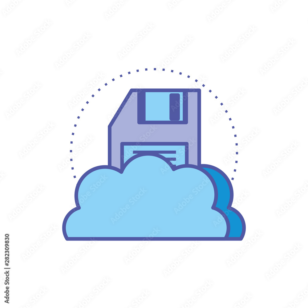 Poster cloud computing technology with floppy disk