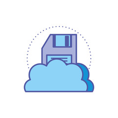 cloud computing technology with floppy disk